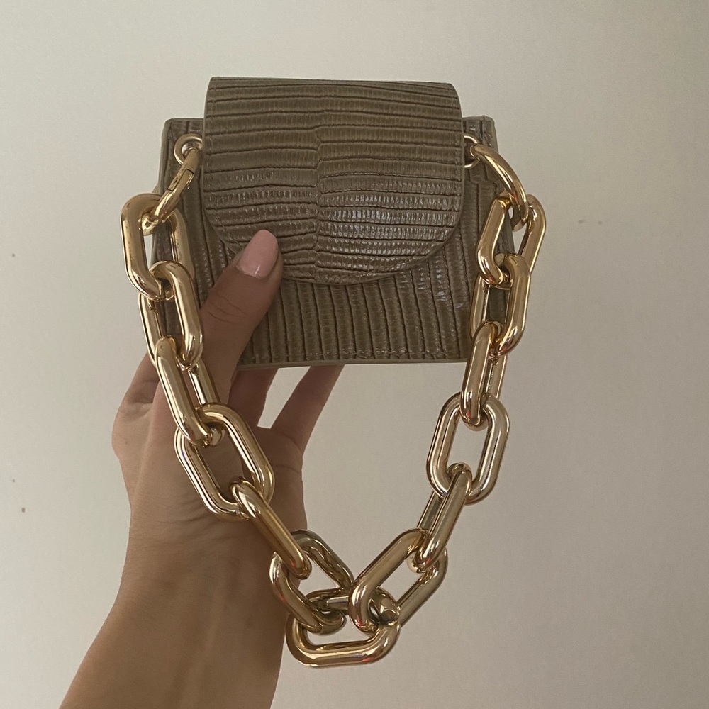 Taupe Interchangable Coin Belt/ Mini Purse with Chain - Picture 2 of 16